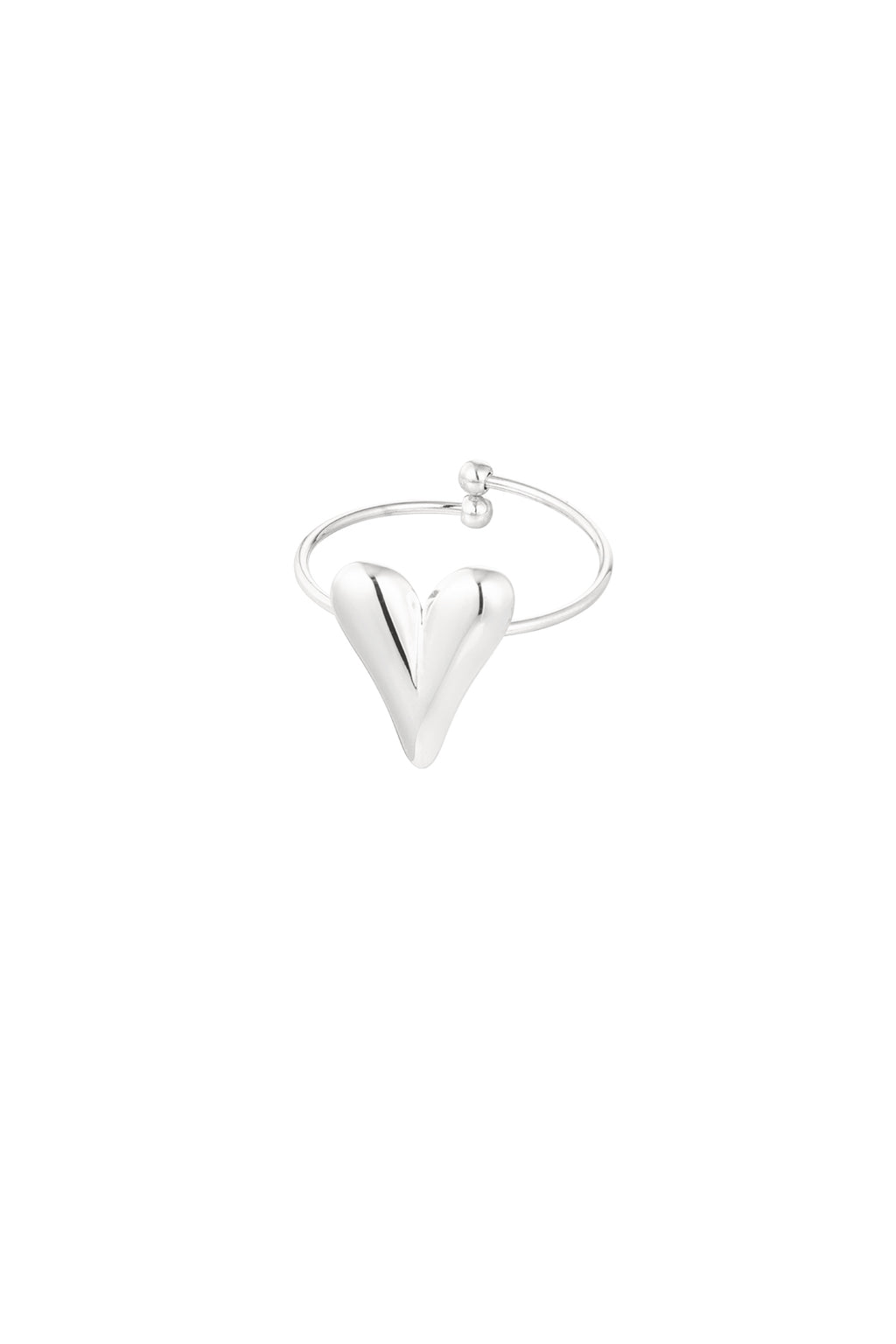 Aesthetic heart ring - Silver Color color