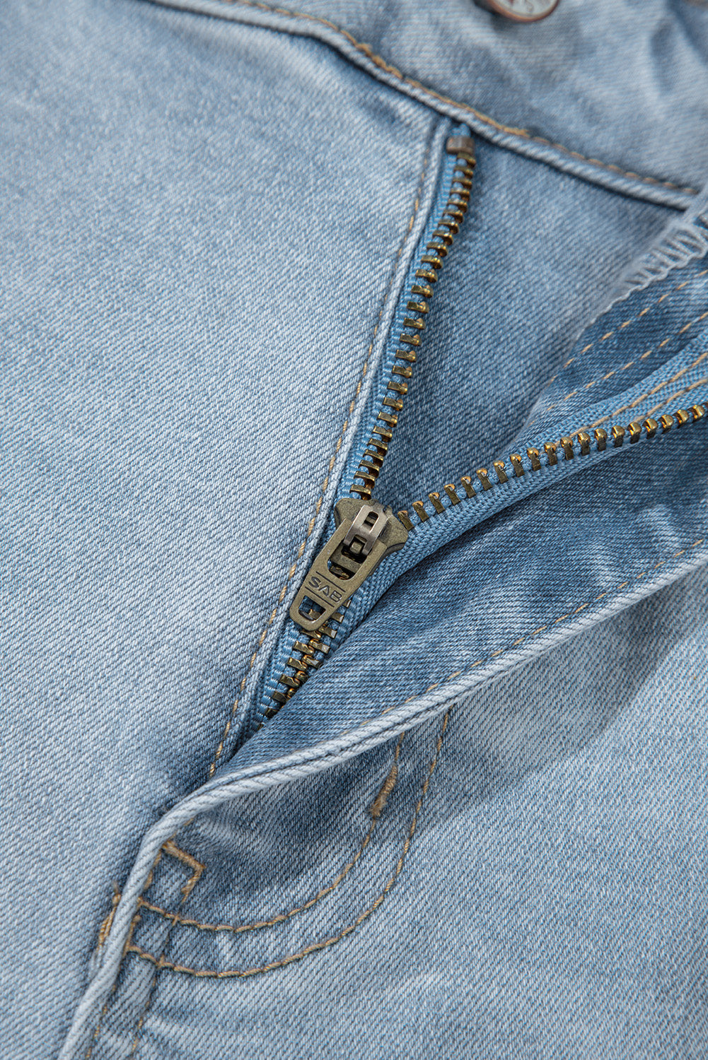 Beau Blue Mid Rise Ankle-Length Distressed Skinny Jeans